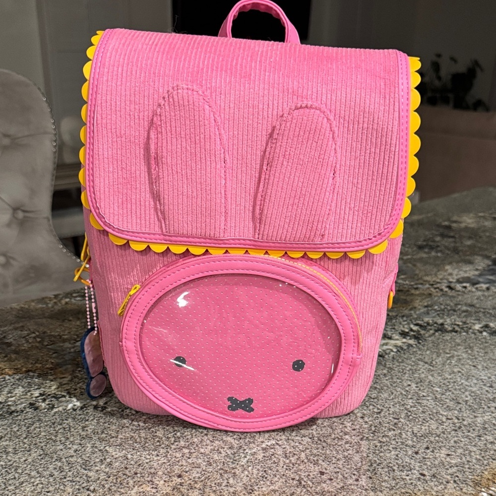 Whatever! Makes You Happy x Miffy Mini Corduroy Pin Display Backpack.